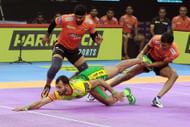 Sachin Tanwar in action against U Mumba (credits: PKL)